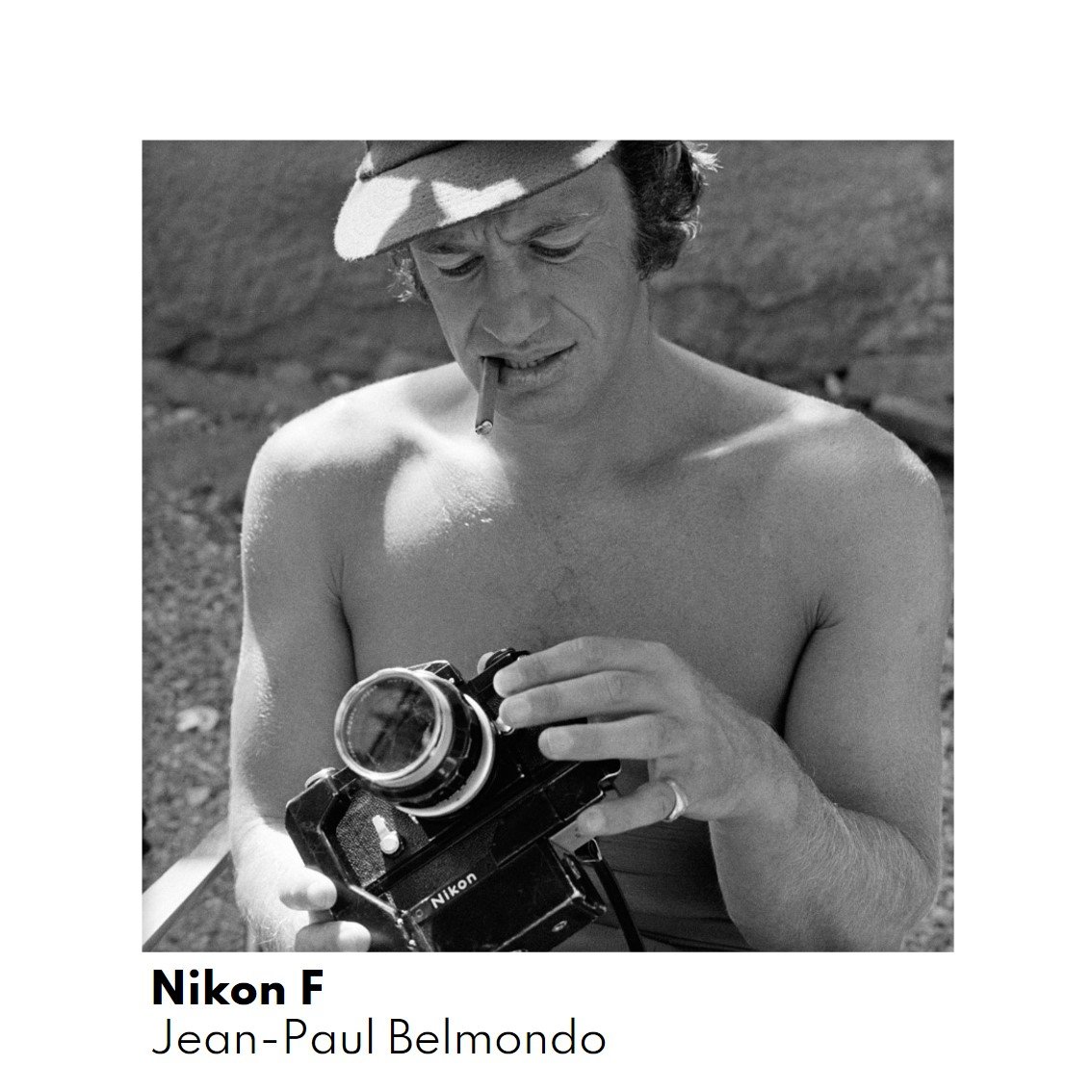 Jean-Paul Belmondo with a Nikon F