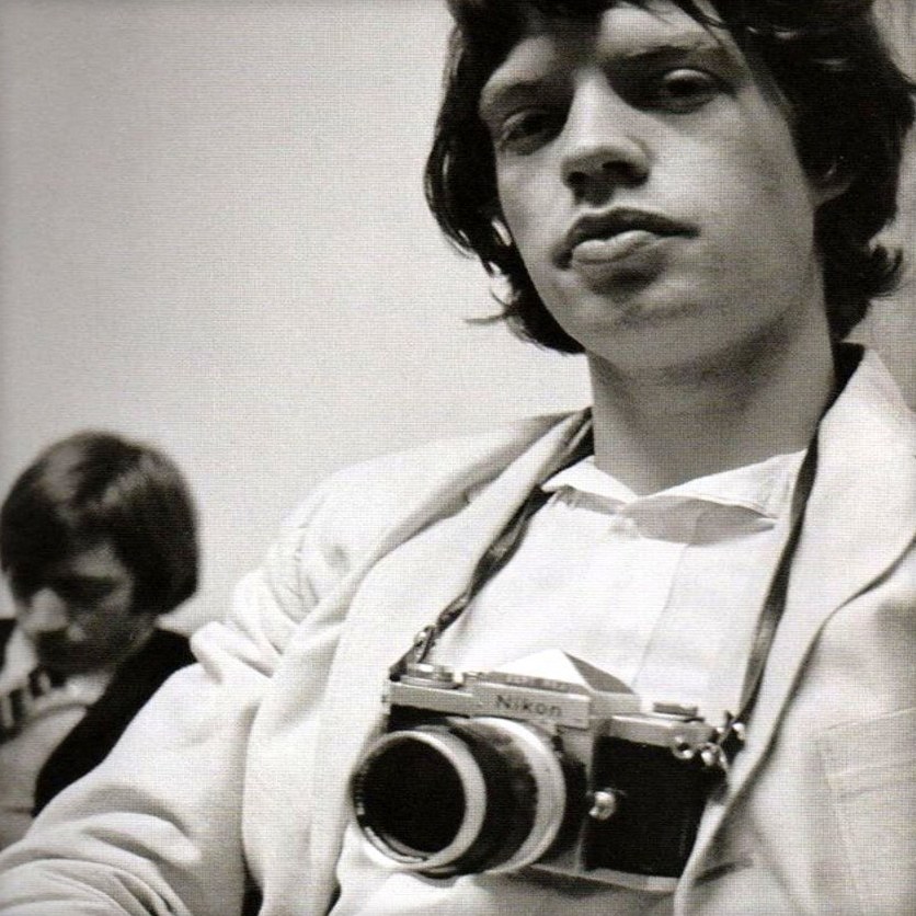 Mick Jagger with a Nikon F