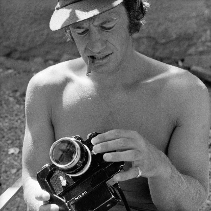 Jean-Paul Belmondo with a Nikon F