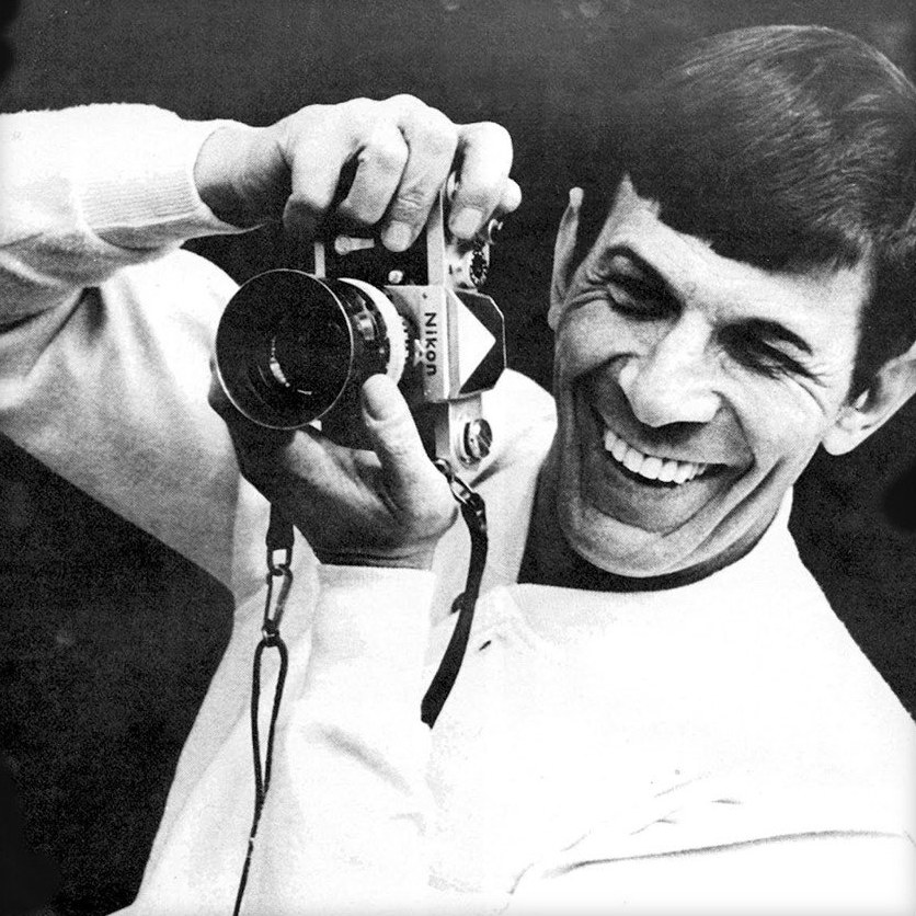 Leonard Nimoy with a Nikon F